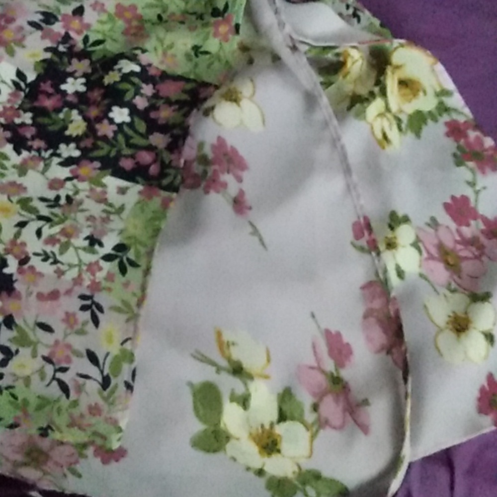 Patchwork dress size 10 petite, sleeveless, lined with a lilac floral pattern - Picture 12 of 12